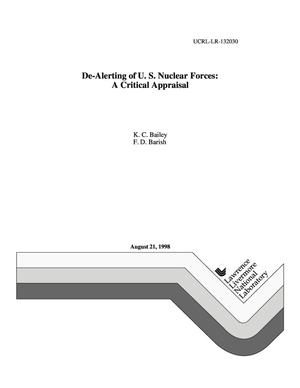 De-alerting of U.S. nuclear forces: a critical appraisal