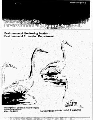 Savannah River Site Environmental Report for 1994
