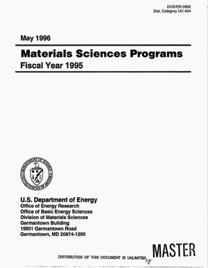 Primary view of object titled 'Materials sciences programs: Fiscal year 1995'.