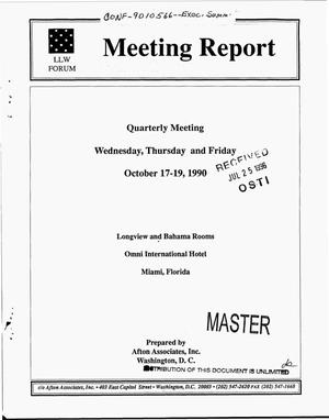 Low-level waste forum meeting reports