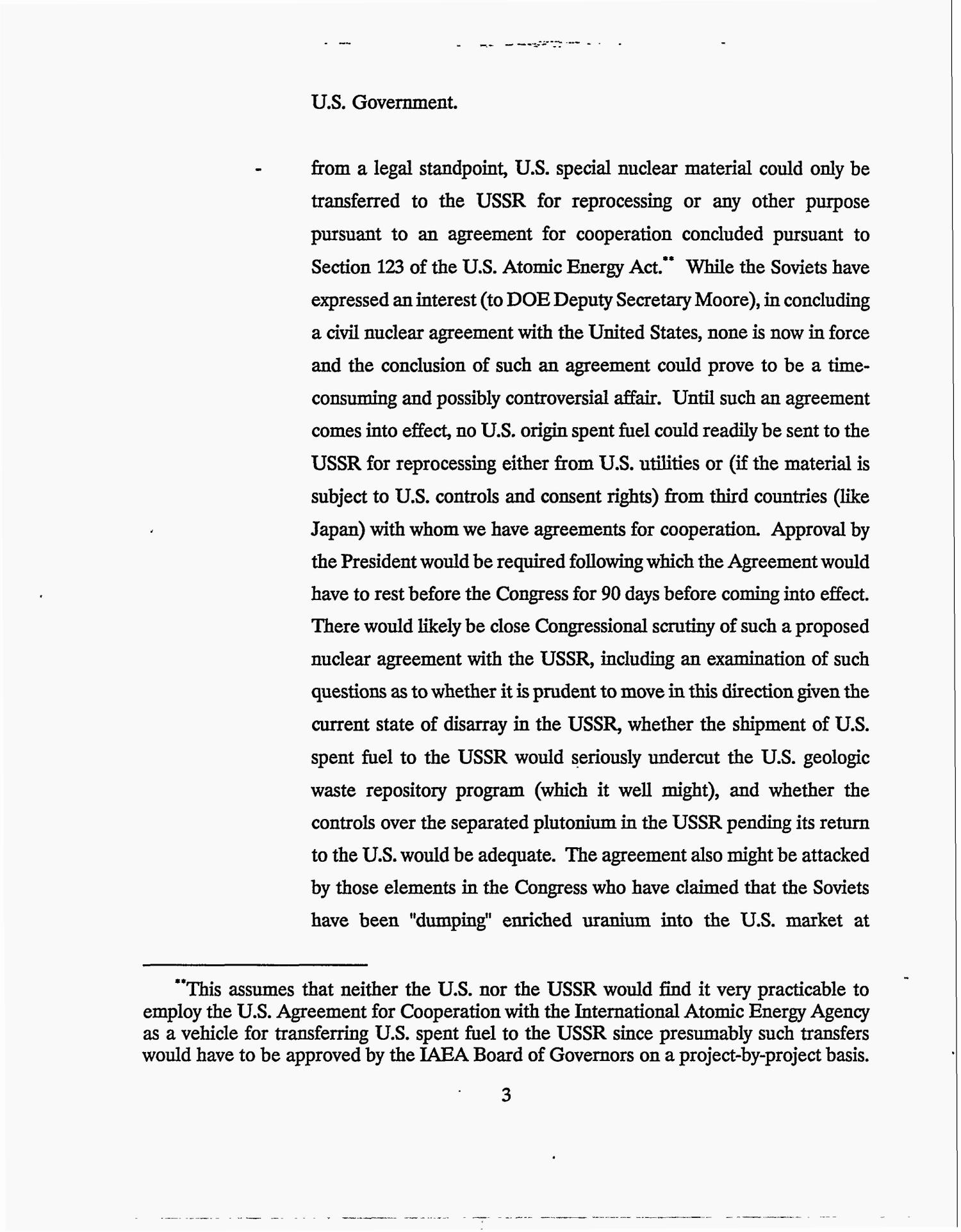 Analysis of the implications of the USSR providing reprocessing and MOX fabrication services to other countries
                                                
                                                    [Sequence #]: 6 of 12
                                                