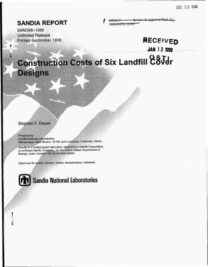 Construction Costs of Six Landfill Cover Designs
