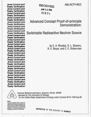 Advanced concept proof-of-principle demonstration: Switchable radioactive neutron source