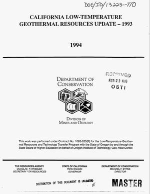 California low-temperature geothermal resources update: 1993