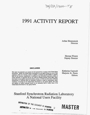 Stanford Synchrotron Radiation Laboratory 1991 activity report. Facility developments January 1991--March 1992