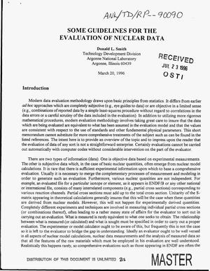 Some guidelines for the evaluation of nuclear data