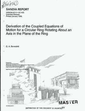 Derivation of the Coupled Equations of Motion for a Circular Ring Rotating About an Axis in the Plane of the Ring