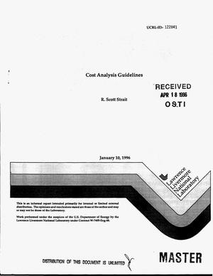 Cost analysis guidelines