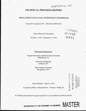 Appalachian Clean Coal Technology Consortium: Technical progress report, October 1--December 31, 1995