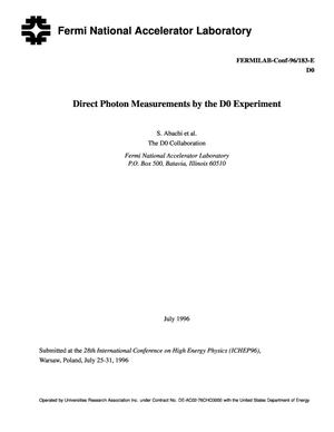 Direct photon measurements by the D{O} experiment