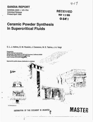 Ceramic powder synthesis in supercritical fluids
