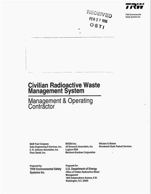 Total System Performance Assessment, 1993: An evaluation of the potential Yucca Mountain repository, B00000000-01717-2200-00099, Rev. 01