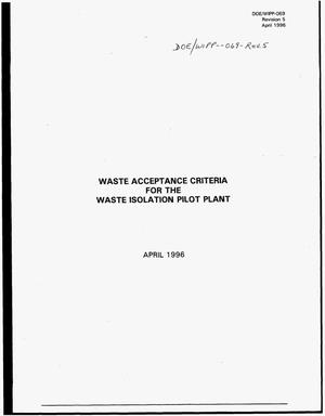 Waste acceptance criteria for the Waste Isolation Pilot Plant