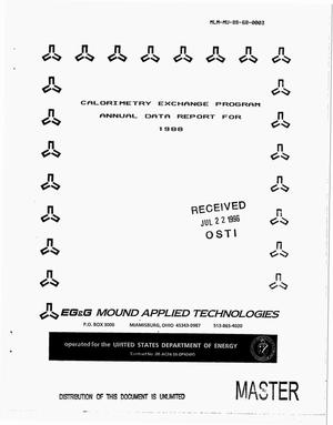 Calorimetry exchange program. Annual report, 1988