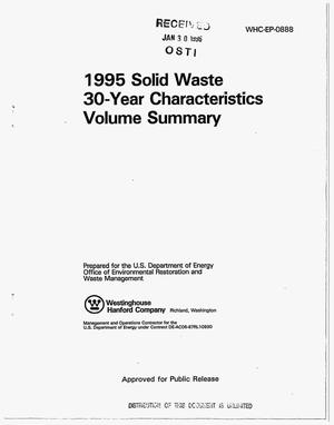 1995 solid waste 30-year characteristics volume summary