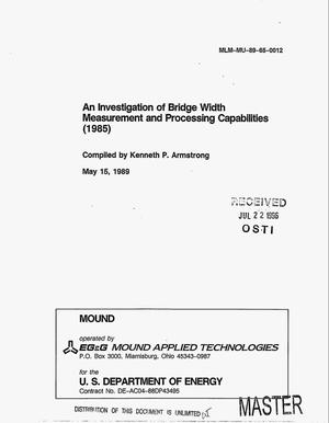 An investigation of bridge width measurement and processing capabilities (1985)
