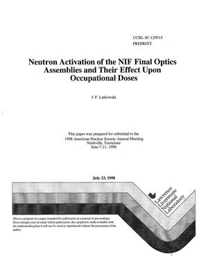 Neutron activation of the NIF final optics assemblies and their effect upon occupational doses