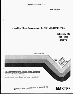 Attaching client processors to the NSL with HIPPI IPI-3