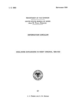 Coal-Mine Explosions in West Virginia: 1883-1933