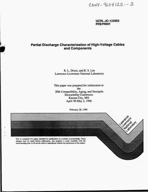 Partial discharge characterization of high-voltage cables and components