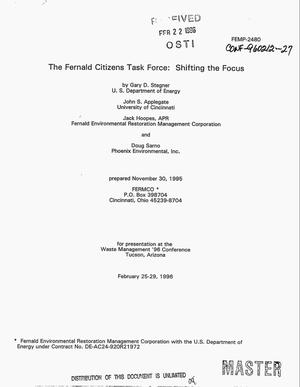 The Fernald Citizens Task Force: Shifting the focus