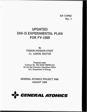 Updated DIII-D experimental plan for FY-1989