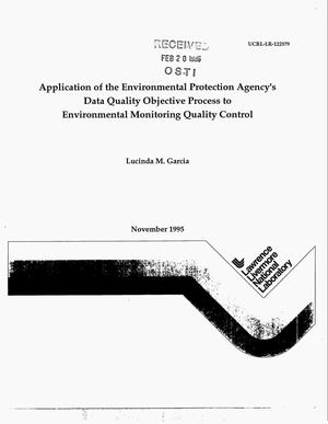 Application of the Environmental Protection Agency`s data quality objective process to environmental monitoring quality control