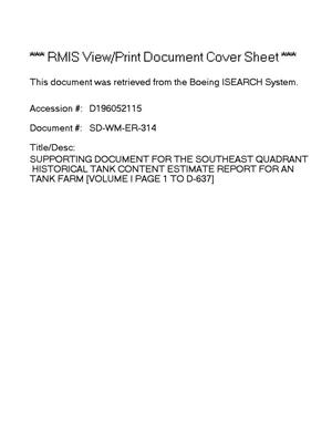 Supporting document for the Southeast Quadrant historical tank content estimate report for AN-Tank Farm. Vols. I and II