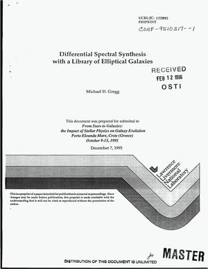 Differential spectral synthesis with a library of elliptical galaxies