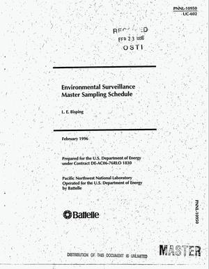 Environmental surveillance master sampling schedule