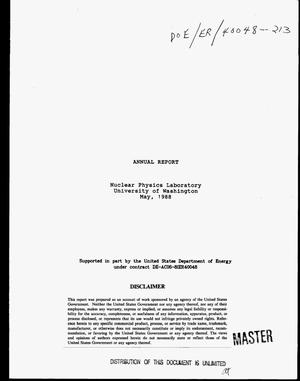 [Experimental nuclear physics]. Annual report 1988