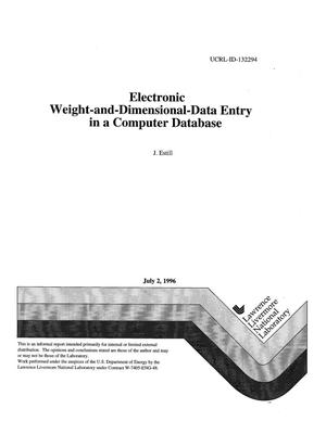 Electronic weight- and dimensional-data entry in a computer database