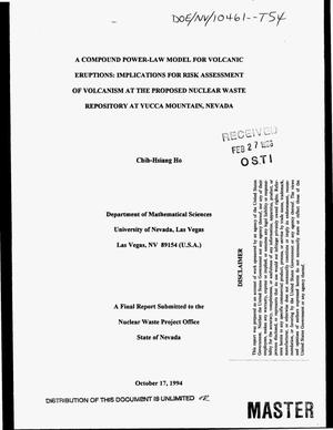 A compound power-law model for volcanic eruptions: Implications for risk assessment of volcanism at the proposed nuclear waste repository at Yucca Mountain, Nevada