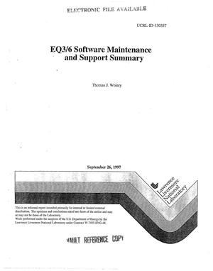 EQ3/6 software maintenance and support summary