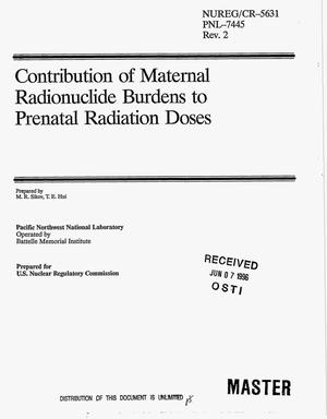 Contribution of maternal radionuclide burdens to prenatal radiation doses