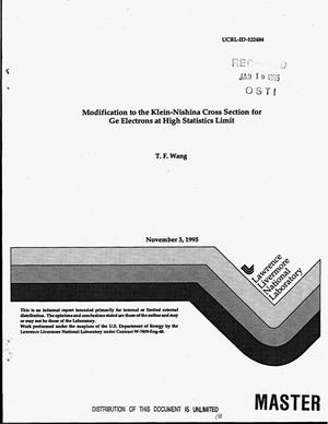 Modification to the Klein-Nishina cross section for Ge electrons at high statistics limit