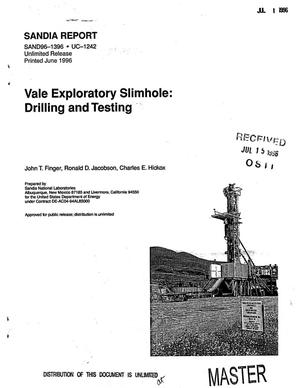 Vale exploratory slimhole: Drilling and testing