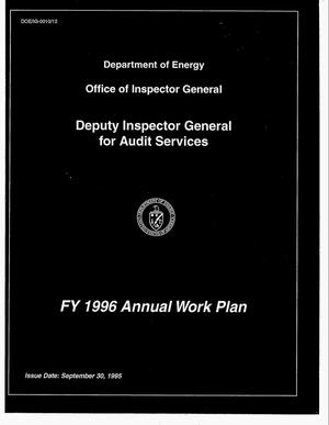 FY 1996 annual work plan