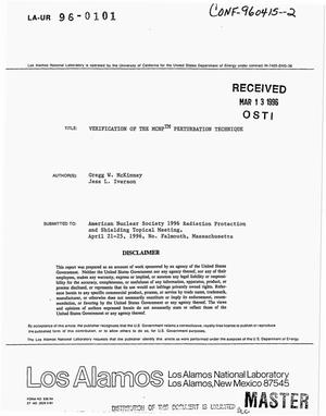Verification of the MCNP{trademark} perturbation technique