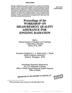 Workshop on measurement quality assurance for ionizing radiation: Proceedings