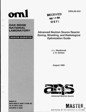 Advanced Neutron Source Reactor zoning, shielding, and radiological optimization guide