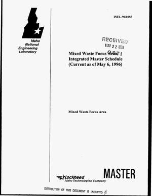 Mixed waste focus area integrated master schedule (current as of May 6, 1996)