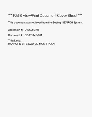 Hanford site sodium management plan
