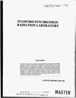 Stanford Synchrotron Radiation Laboratory activity report for 1986
