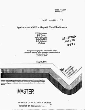 Application of MXCD to magnetic thin-film sensors