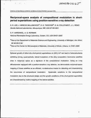 Primary view of object titled 'Reciprocal-Space Analysis of Compositional Modulation in Short-Period Superlattices Using Position-Sensitive X-Ray Detection'.