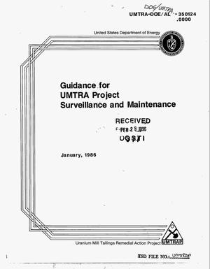 Guidance for UMTRA project surveillance and maintenance