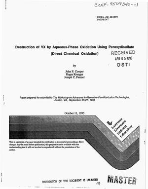 Destruction of VX by aqueous-phase oxidation using peroxydisulfate (direct chemical oxidation)