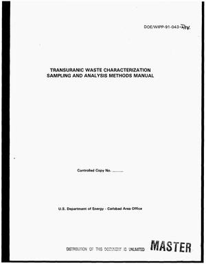 Transuranic waste characterization sampling and analysis methods manual