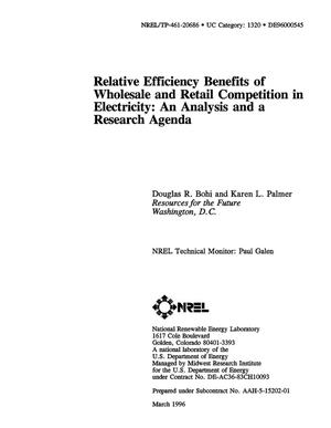 Relative efficiency benefits of wholesale and retail competition in electricity: An analysis and a research agenda